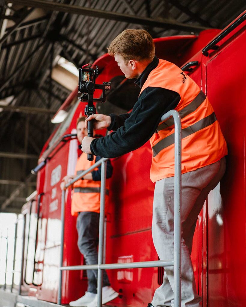 Hinter den Kulissen Recruiting Dreh für Rail Solutions